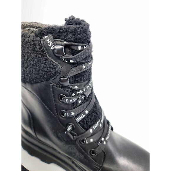 Ash Siberia Faux Fur & Leather Black Women's Combat Boots - NWT Size 7 - Picture 9 of 13